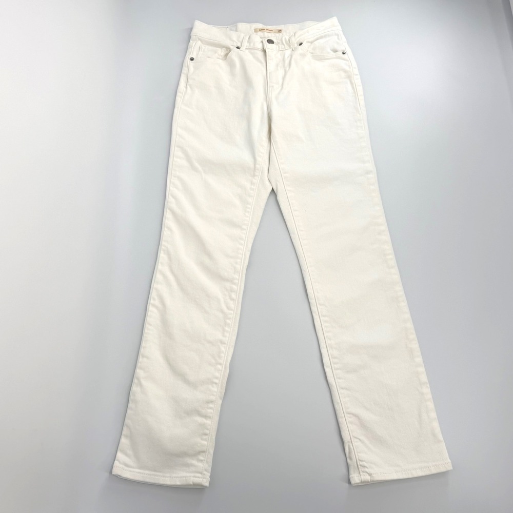 Levi's Classic Straight Jeans Women 26 White Good Stretch Mid Rise